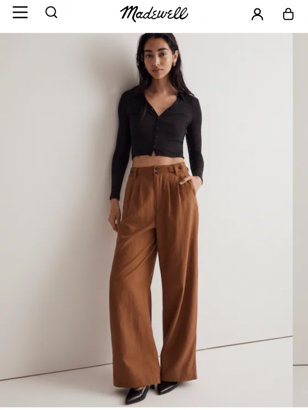 Madewell - Harlow Petite Wide Leg - Brown, 2P, NWOT